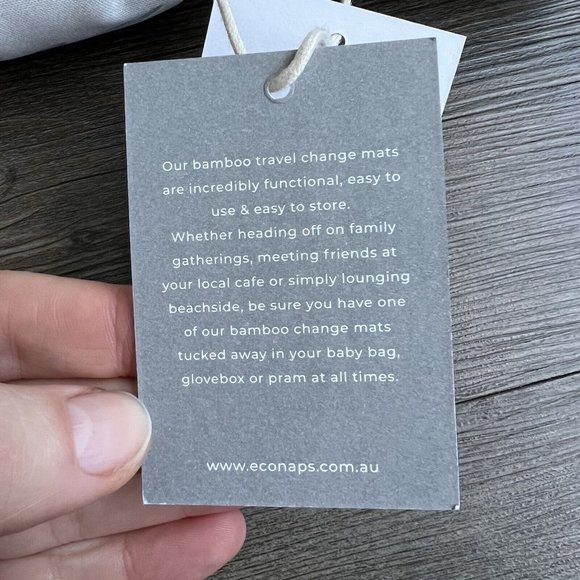 ECONAPS Baby Travel Bamboo Change Mat Grey Folk Print NWT Recycled Material - Picture 3 of 6